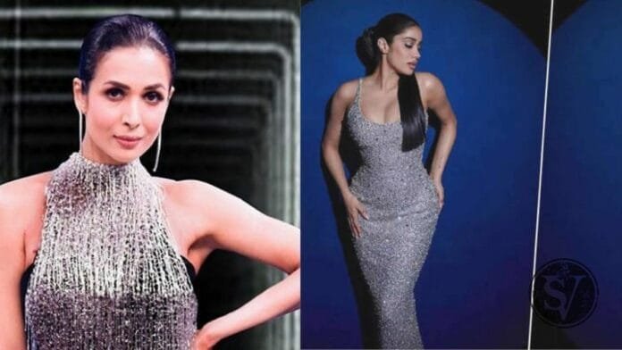 Actresses in silver dress