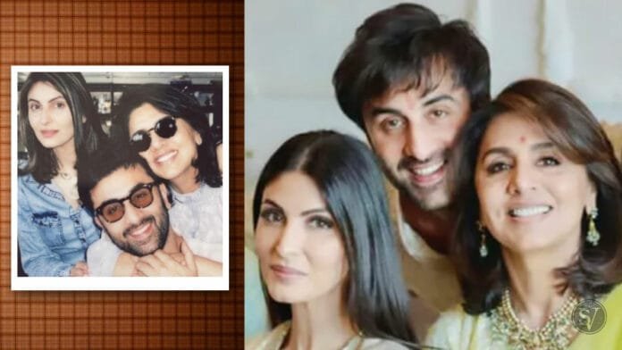 Neetu with Ranbir and Riddhima