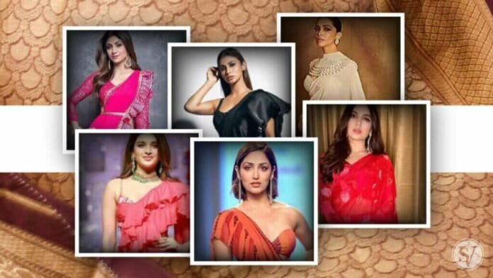 Bollywood Actresss in Ruffle Sarees