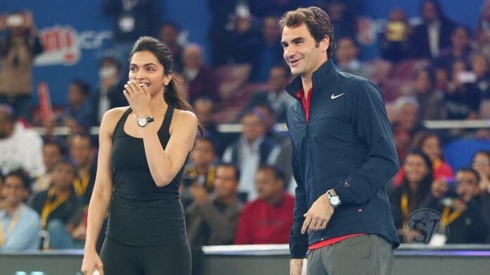 Deepika with Federer Deepika with Federer