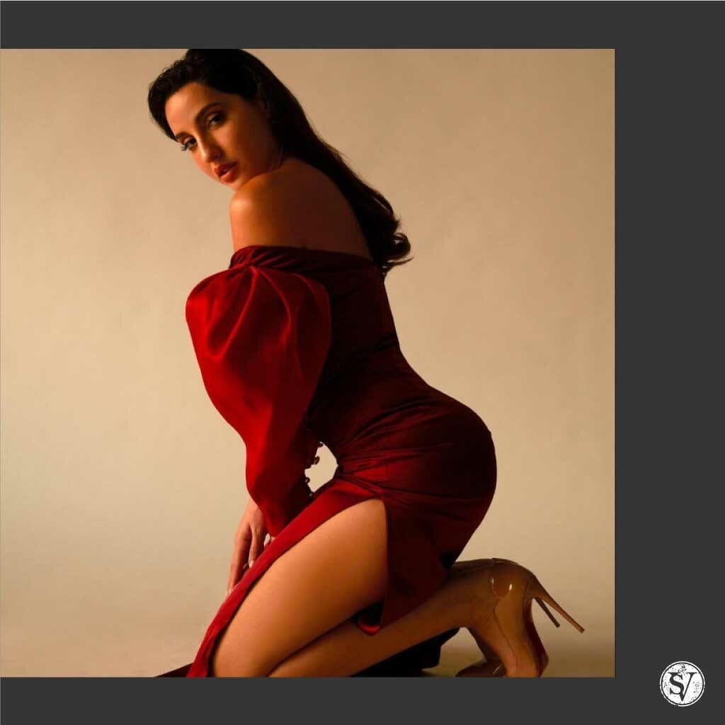 Nora Fatehi in Red